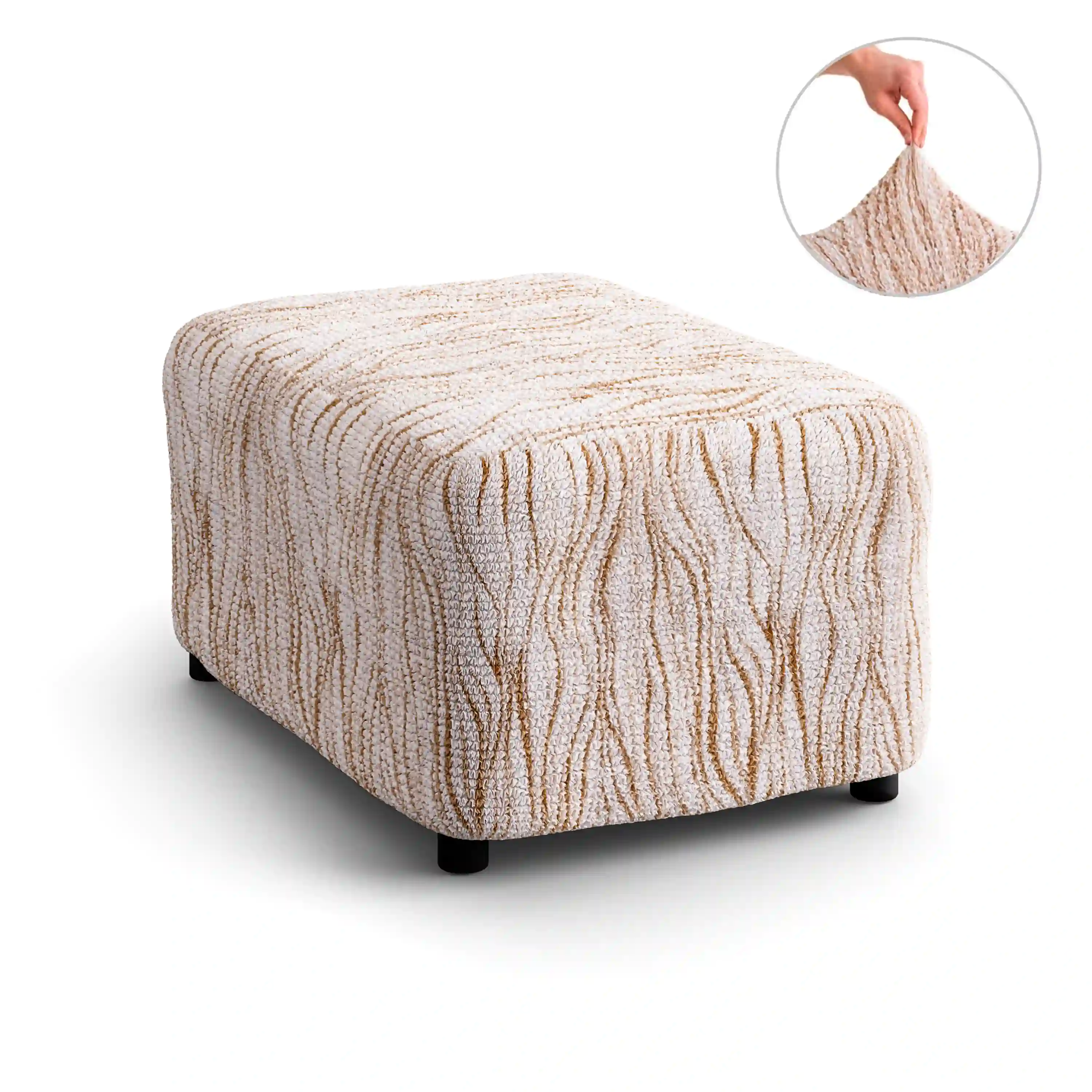Footstool Cover - Universo Beige, Microfibra Printed